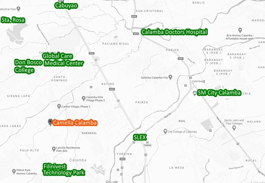 Calamba Property Vicinity Map